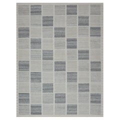 Tapis de laine contemporain tissé à la main d'inspiration suédoise