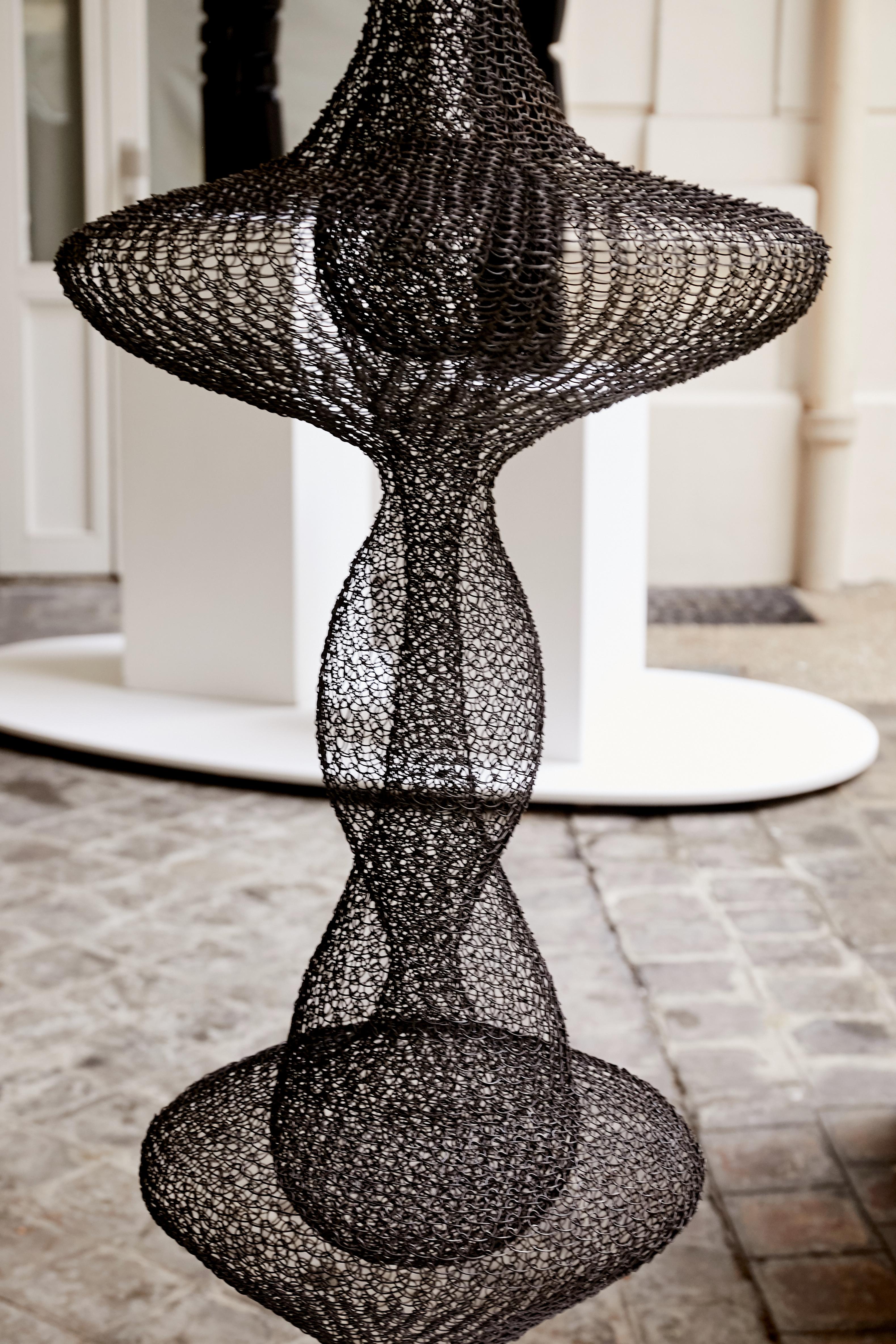 Galvanized Contemporary Hand-Woven Wire Sculpture by Ulrikk Dufossé, 2021 For Sale