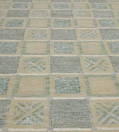 Contemporary Hand-woven Wool Swedish Inspired Rug