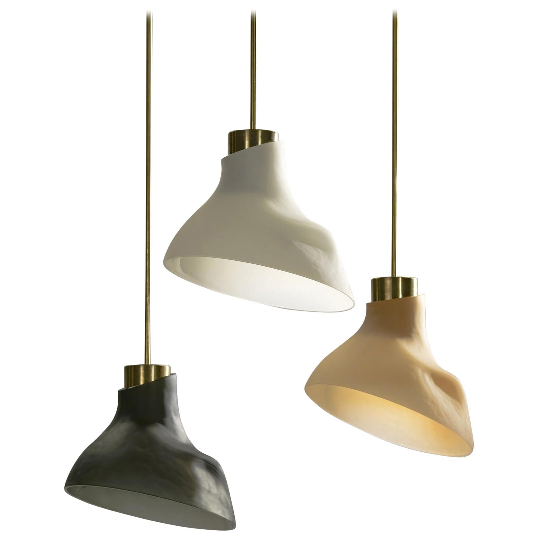 Lampe pendante contemporaine en verre soufflé à la bouche L001