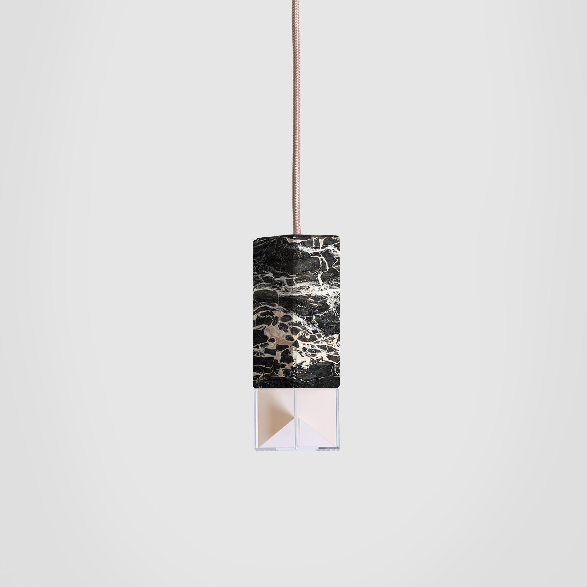 About
Minimalist 6 Light Chandelier Gold Black Marble Handmade by Formaminima

Lamp/One Black Marble 6 Light Chandelier from Black Edition
Design by Formaminima
Chandelier
Materials:
Body lamp handcrafted in Black Portoro Gold vein solid marble /