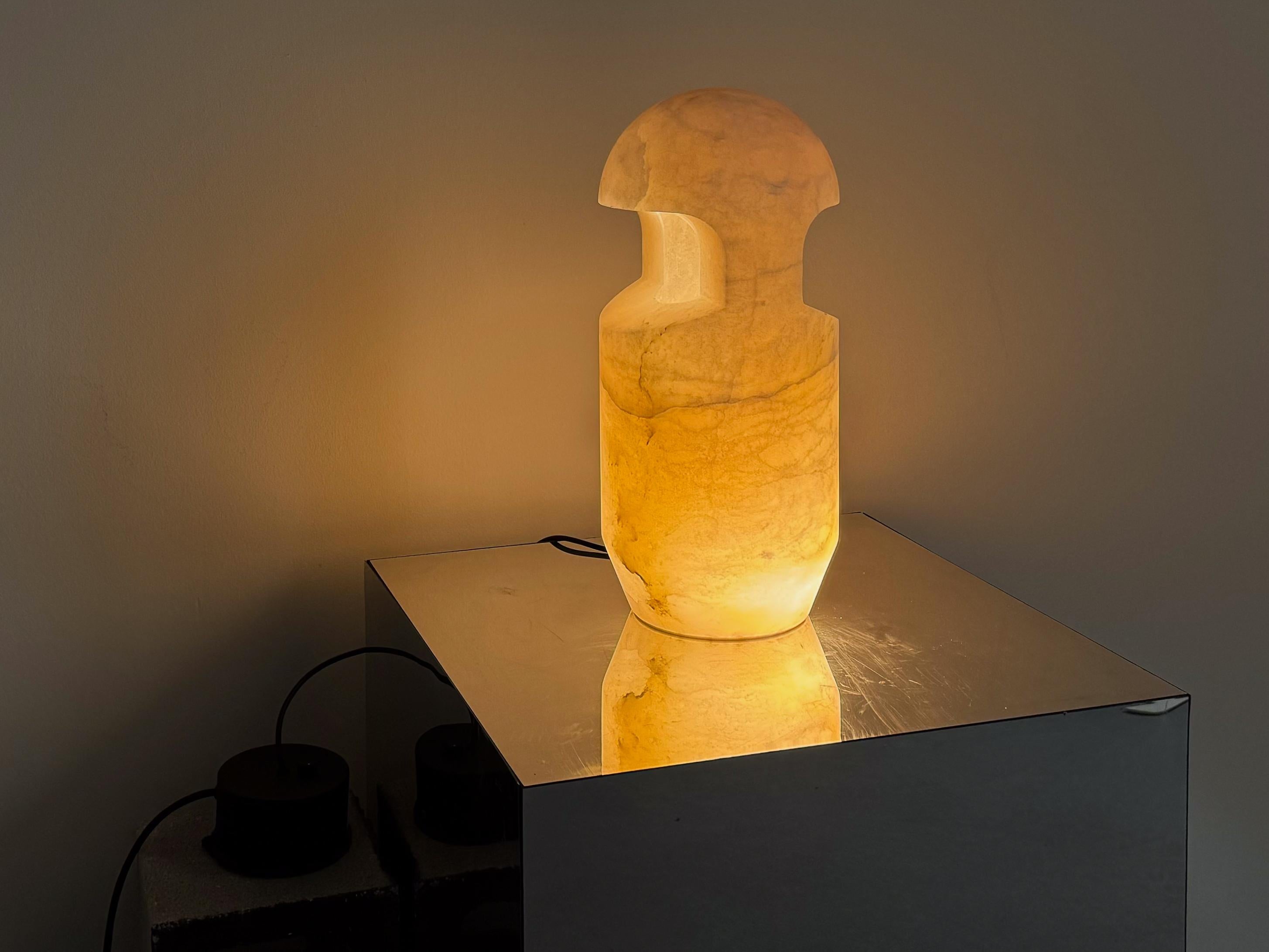 Table Lamp Large Alabaster Handcrafted Contemporary 