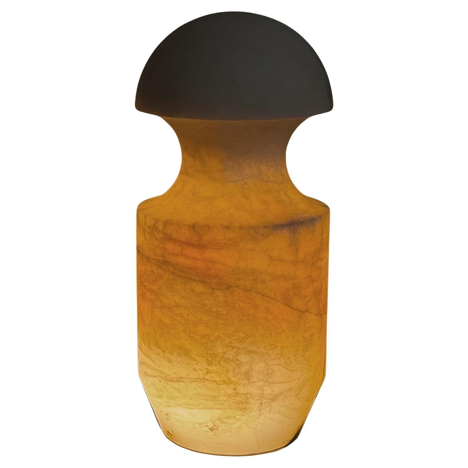 Table Lamp Large Alabaster Handcrafted Contemporary "Bira" 1 by J. Linacisoro