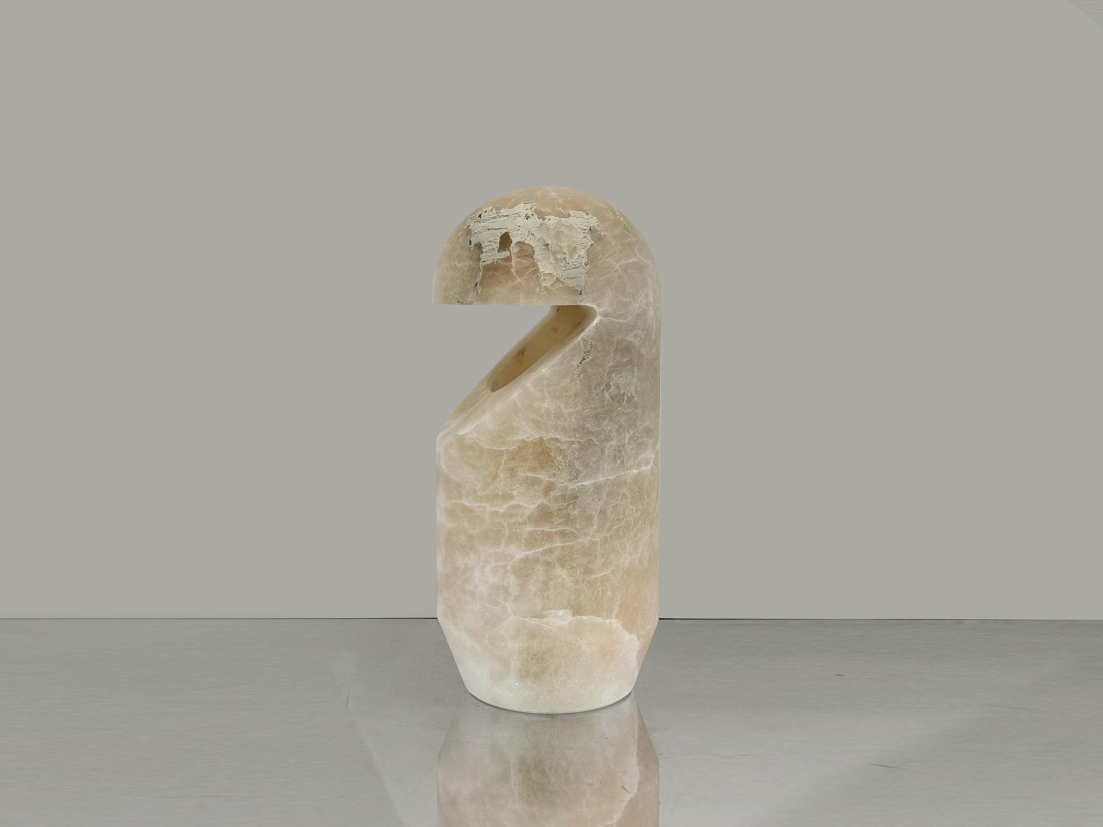 Sculpté Lampe de table grand albâtre Handcraft Contemporary 