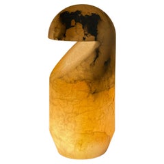 Table Lamp Large Alabaster Handcrafted Contemporary "Moztu" 04 by J. Linacisoro