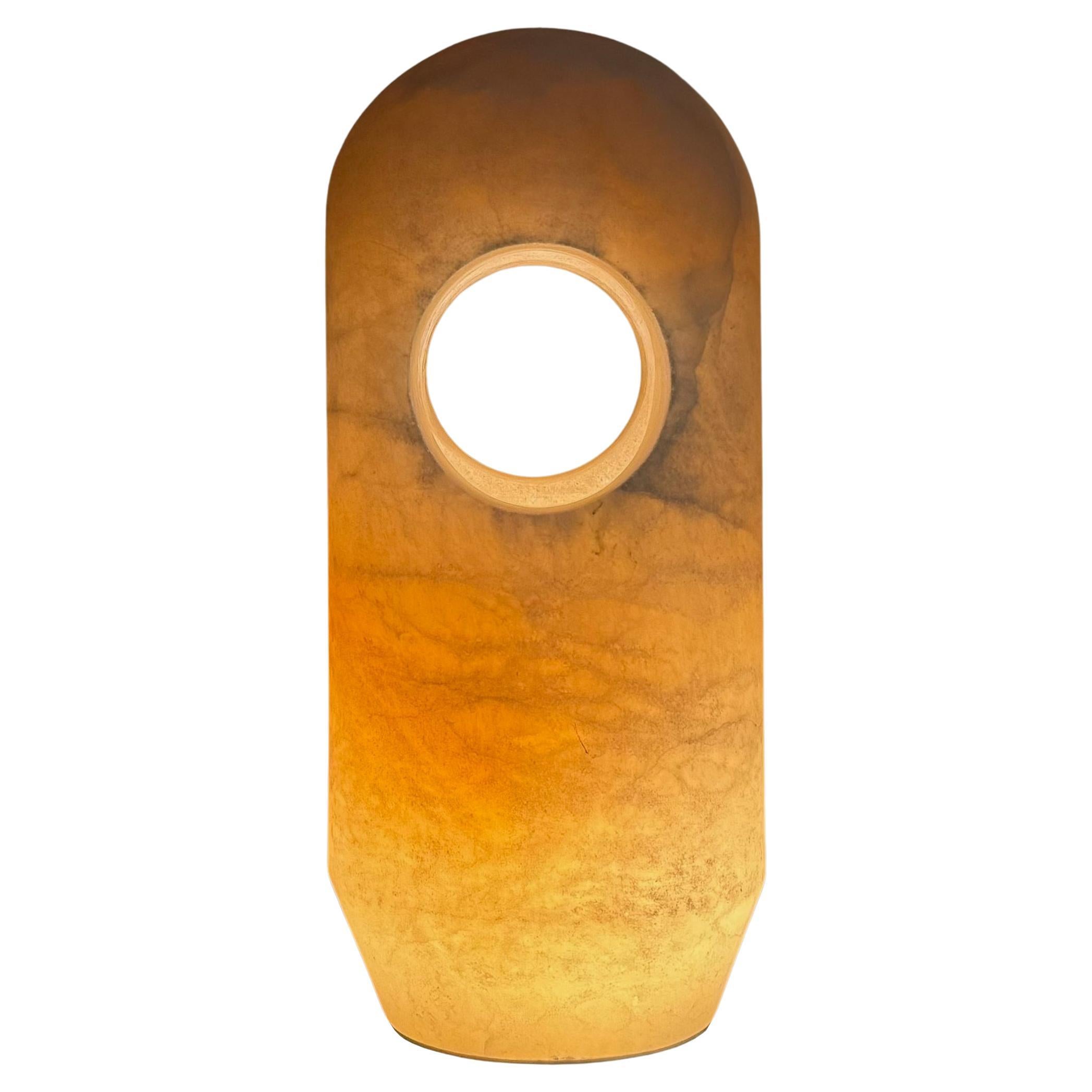 Table Lamp Large Alabaster Handcrafted Contemporary "Zuloa" 2 by J. Linacisoro For Sale