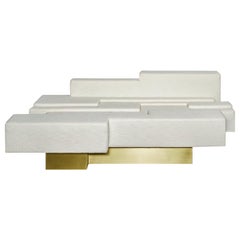 Contemporary Handcrafted Asymmetrical Sofa in Geometric Layers, 1stdibs New York