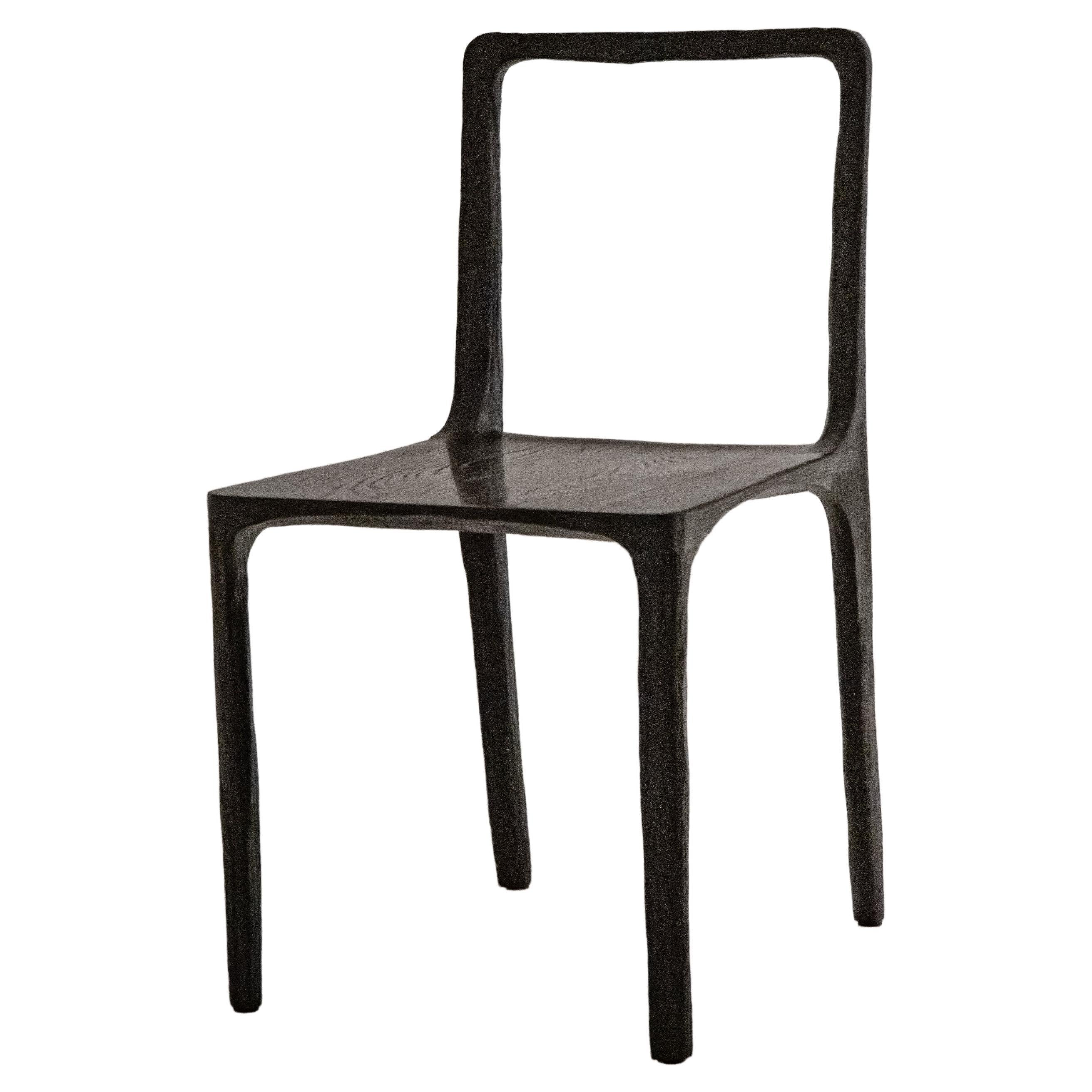 Contemporary Handcrafted Black Burned Oak DOT Chair by Cedric Breisacher For Sale