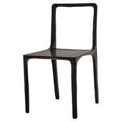 Contemporary Handcrafted Black Burned Oak DOT Chair by Cedric Breisacher
