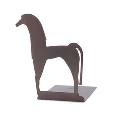 Contemporary Handmade Brass Bookend "Hippos" in Ancient Greek Forms by Anaktae