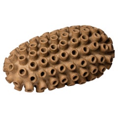 Contemporary Handcrafted Brown ceramic Caterpillar N°4 by Julie Bergeron