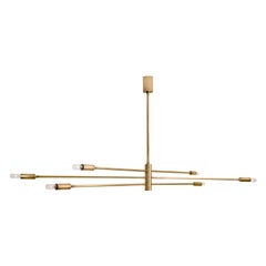 Contemporary Handcrafted Ceiling Lamp "Potamoi" with Brass Arms by Anaktae