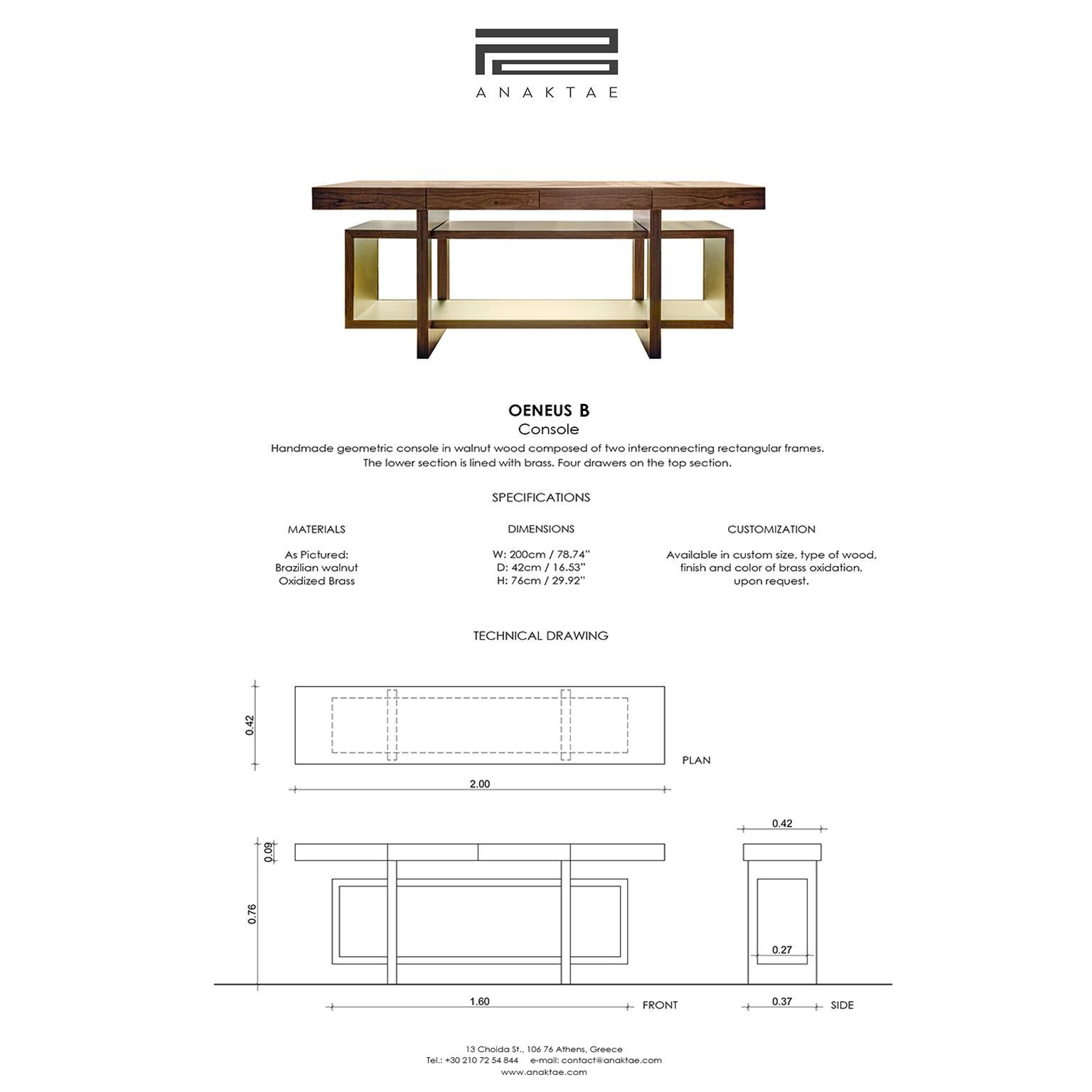 Hand-Crafted Contemporary Handcrafted Console 