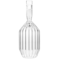 EU Clients Contemporary Handcrafted Czech Clear Glass Margot Decanter, in Stock
