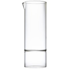 Fferrone Contemporary Handcraftted Czech Clear Glass Modern Revolution Carafe