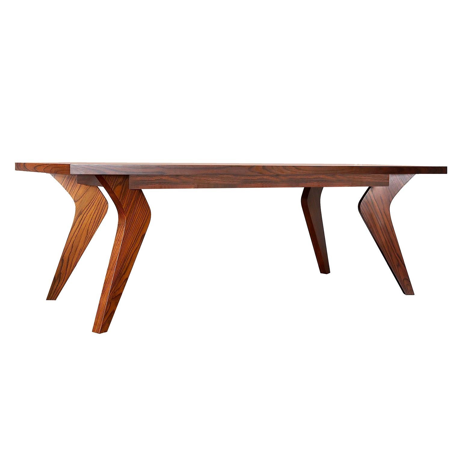 Contemporary Handcrafted Dining Table "Minoa" in Palisander Wood by Anaktae