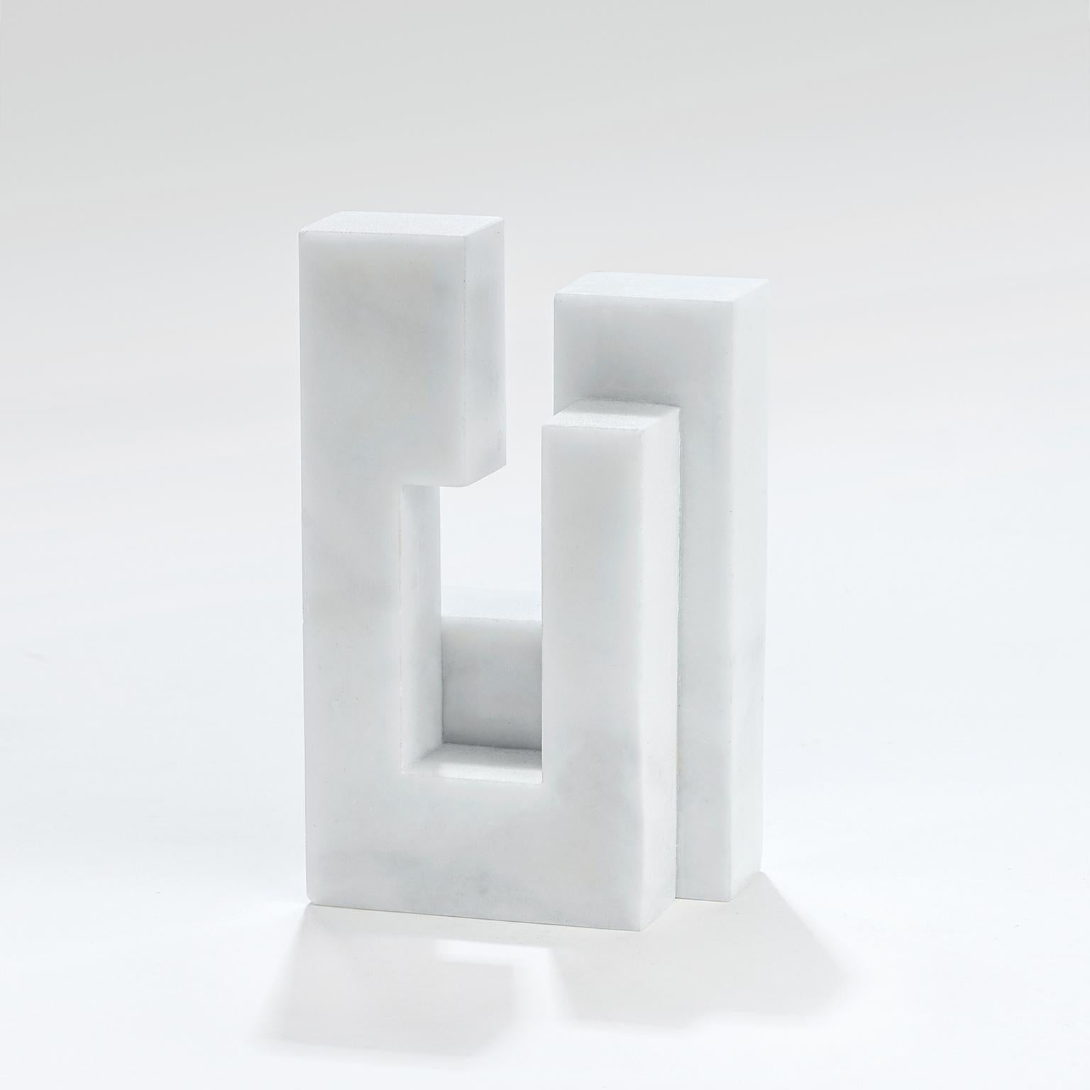 Contemporary handcrafted geometric bookend 