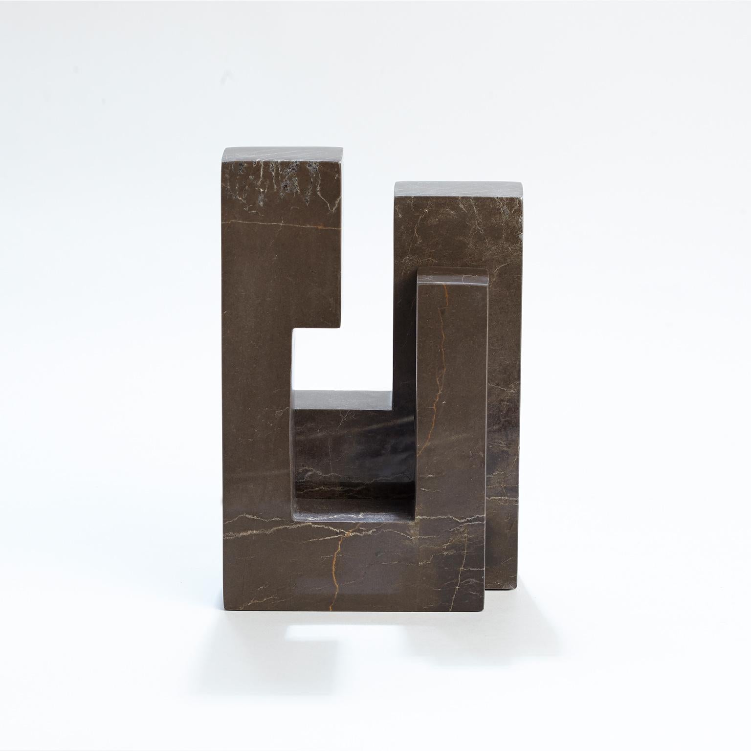 Hand-Crafted Contemporary Handcrafted Geometric Bookend 