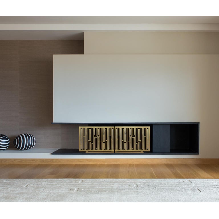 Contemporary Handmade Geometric Fireplace Screen 