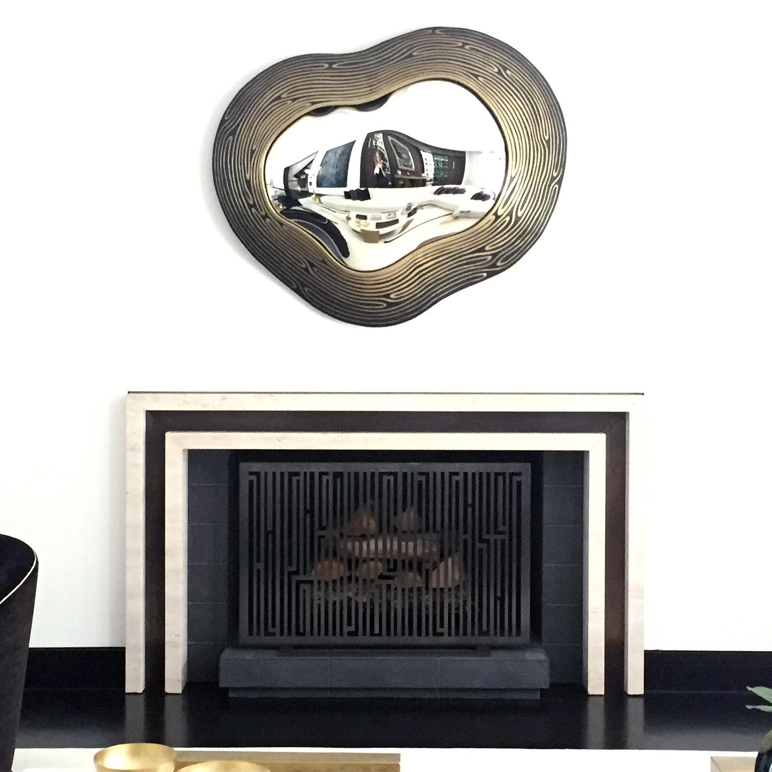 Contemporary Handmade Geometric Fireplace Screen 