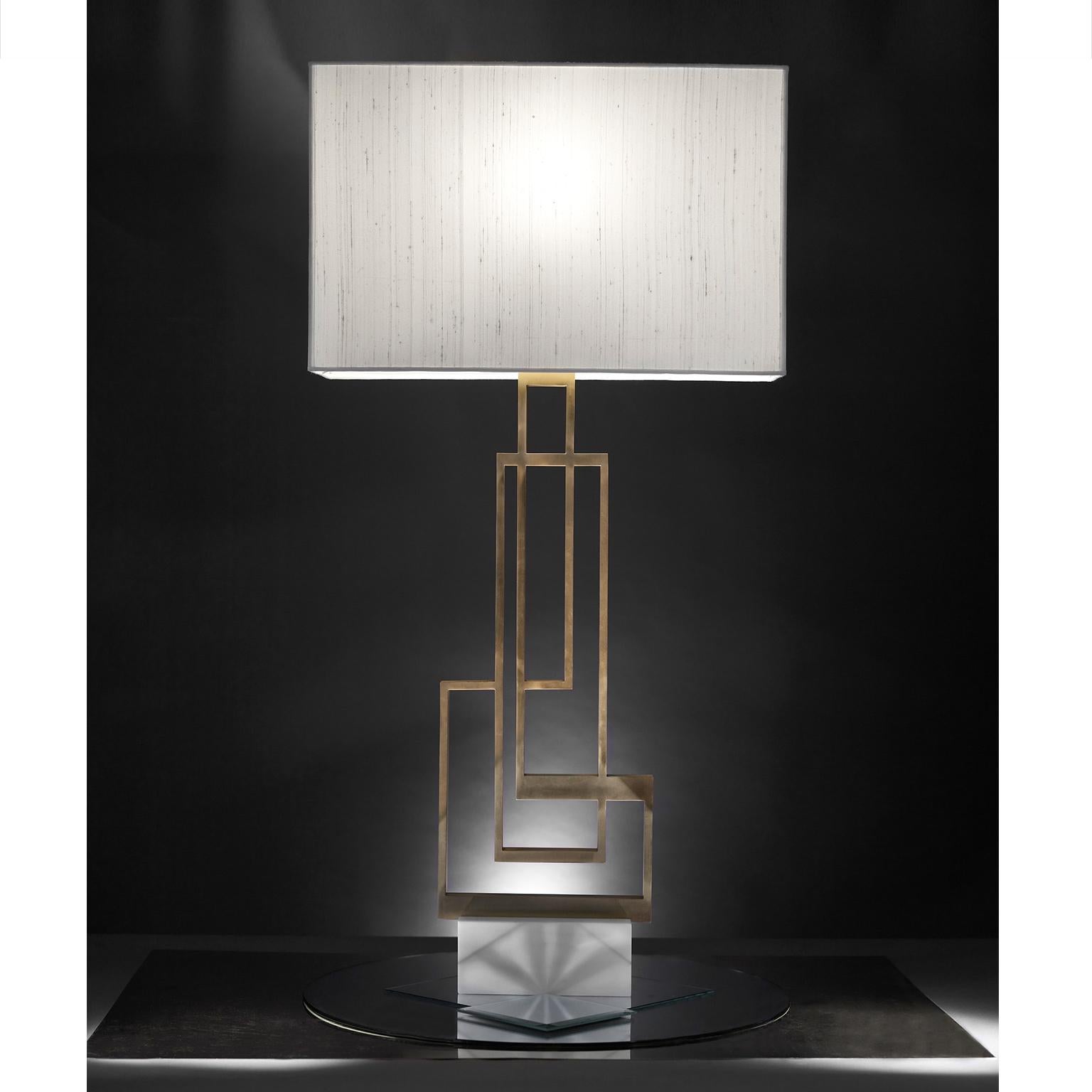 Hand-Crafted Contemporary Handmade Geometric Table Lamp 