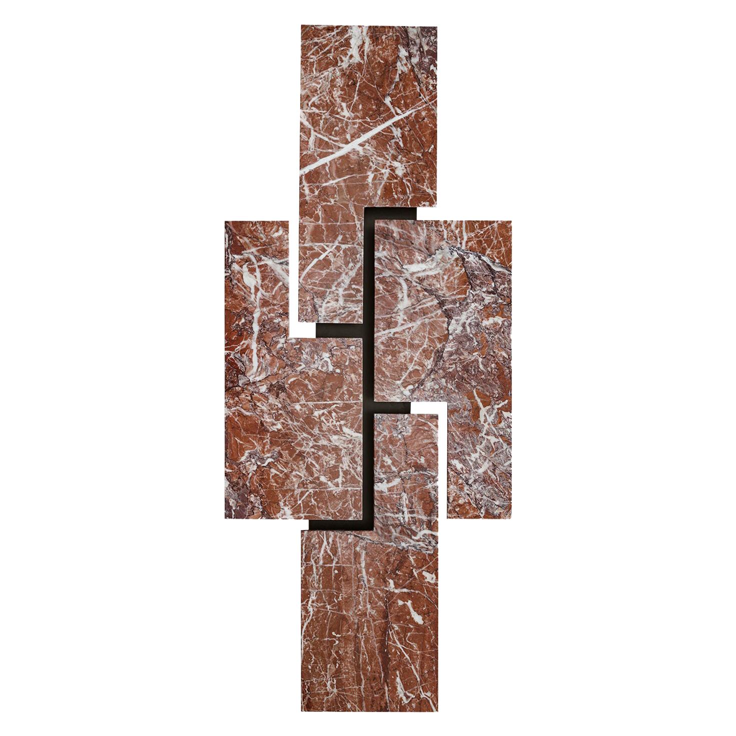 Contemporary Handmade Wall Lamp "Ego" with a Geometric Marble Facade by Anaktae