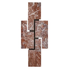 Contemporary Handmade Wall Lamp "Ego" with a Geometric Marble Facade by Anaktae