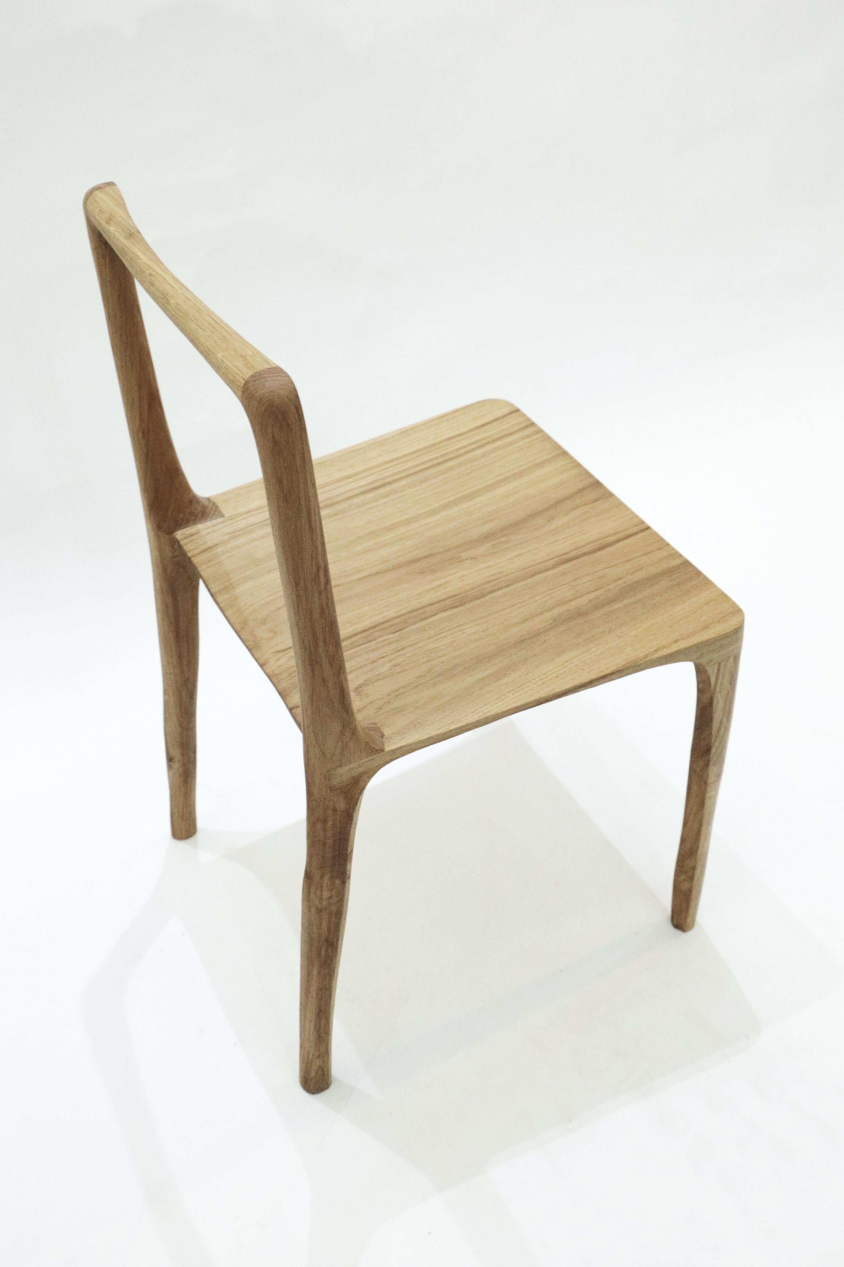 Contemporary Handcrafted Oak DOT Chair by Cedric Breisacher For Sale 1