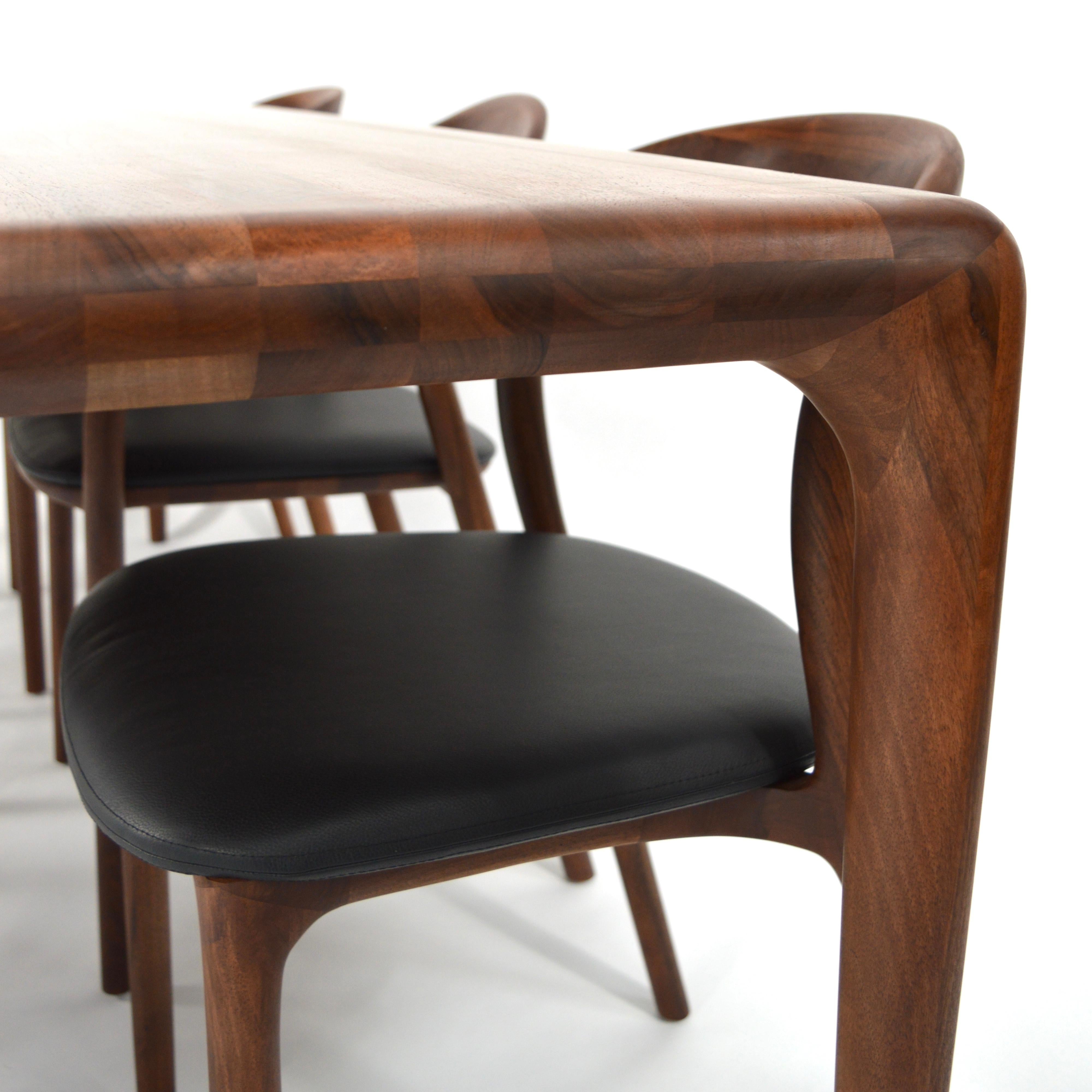 Contemporary Handcrafted Scandinavian Design Dining Table + Bench in Solid Oak. 11