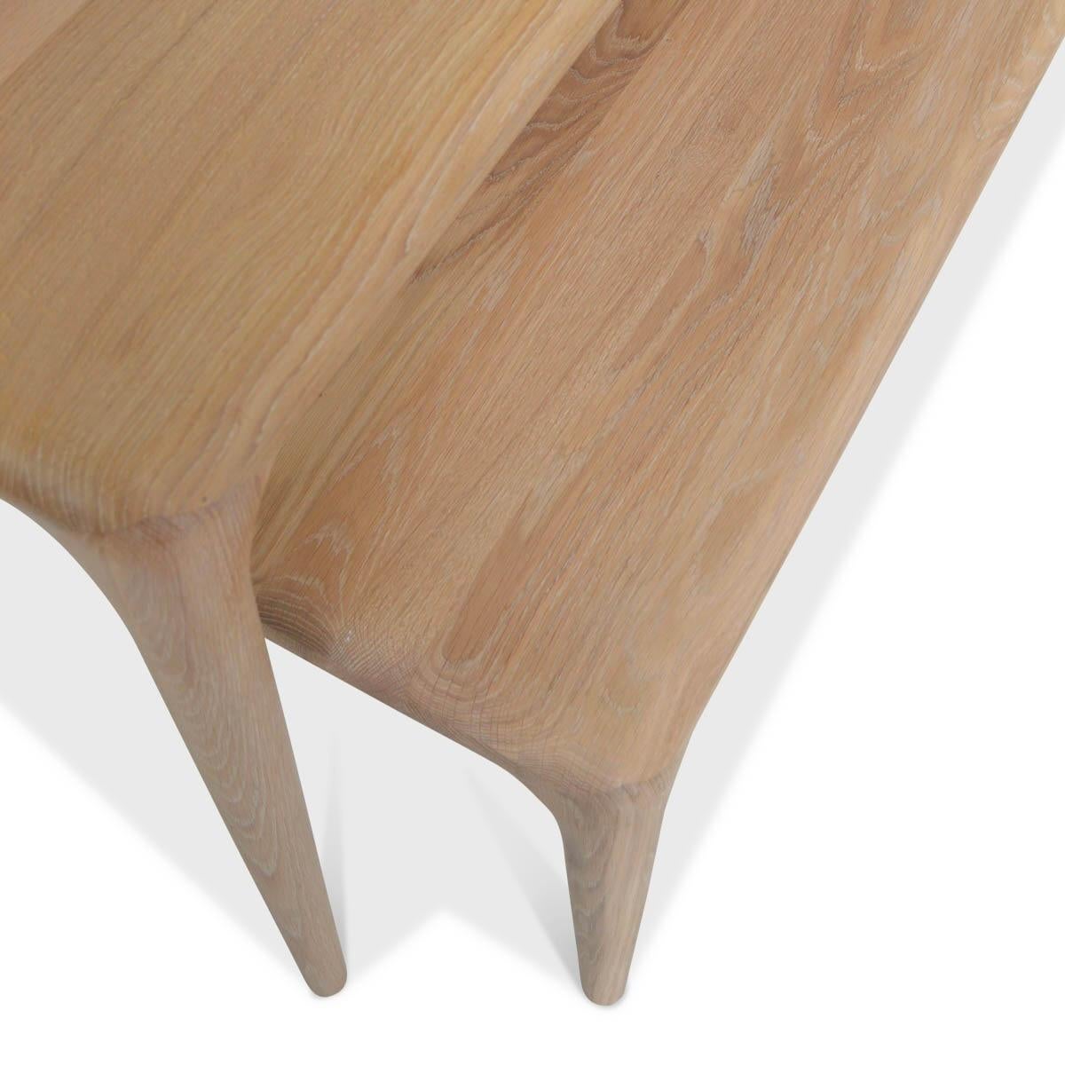 Contemporary Handcrafted Scandinavian Design Dining Table + Bench in Solid Oak. 3