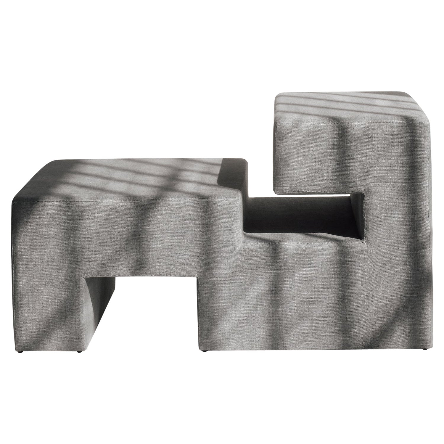 Contemporary Handcrafted Scuptural Seating ALETHEIA, Linen Upholstery by Anaktae For Sale