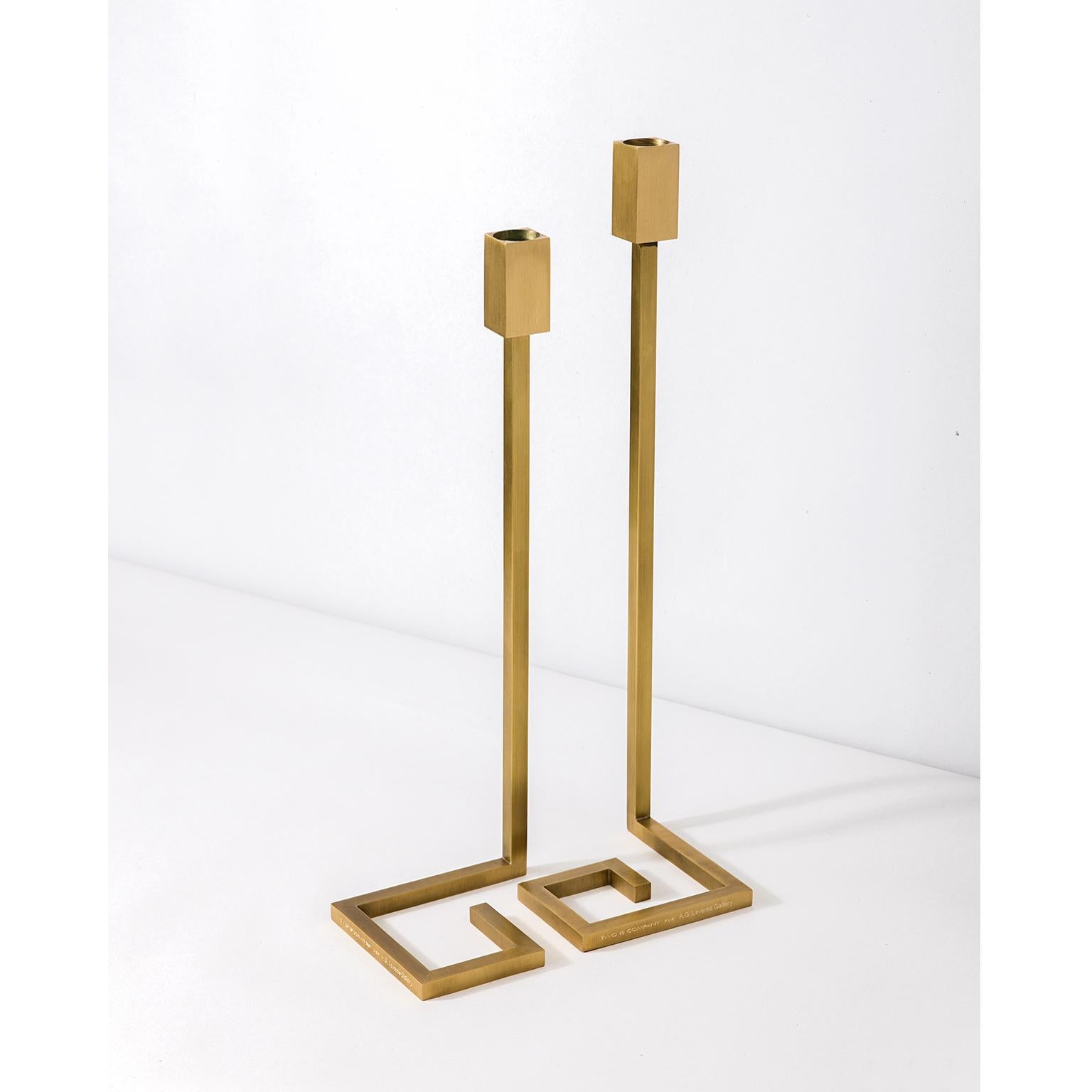 Contemporary, handmade set of two candleholders model 