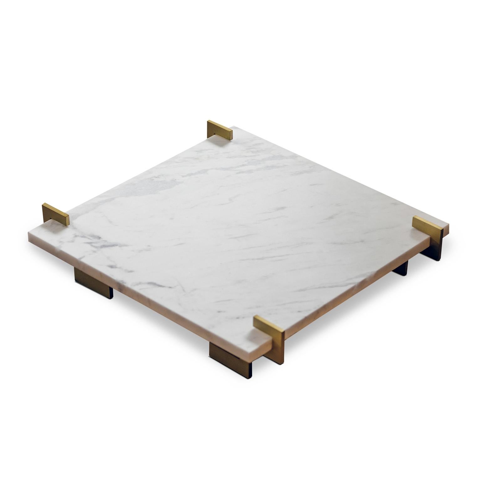 wood and marble tray
