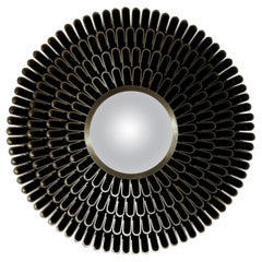 Contemporary Handcrafted Sunburst Wall Mirror in Cast Brass by BelBar Studio