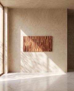 Moderne, handgefertigte Wandkunst aus tropischem Holz