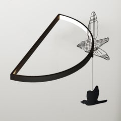 Lampe murale contemporaine Handcraft "Ombres de vol" avec décoration animalière