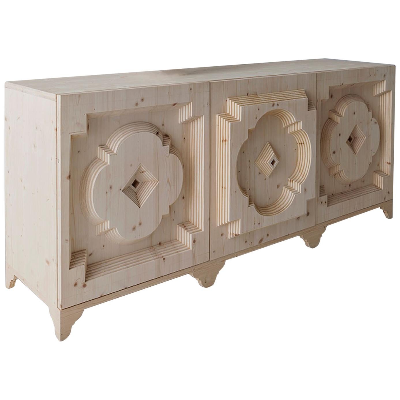 Buffet contemporain en bois fabriqué à la main par Sebastiano Bottos, Italie