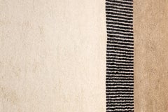 Modern Handknotted 100% Wool Rug High Pile Grey Beige Dark Grey Elegant