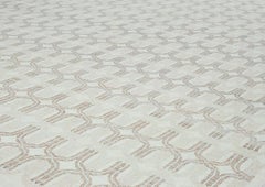 Contemporary Handknotted Rug with a Modern, Geometric Pattern