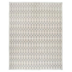 Contemporary Handknotted Rug with a Modern, Geometric Pattern