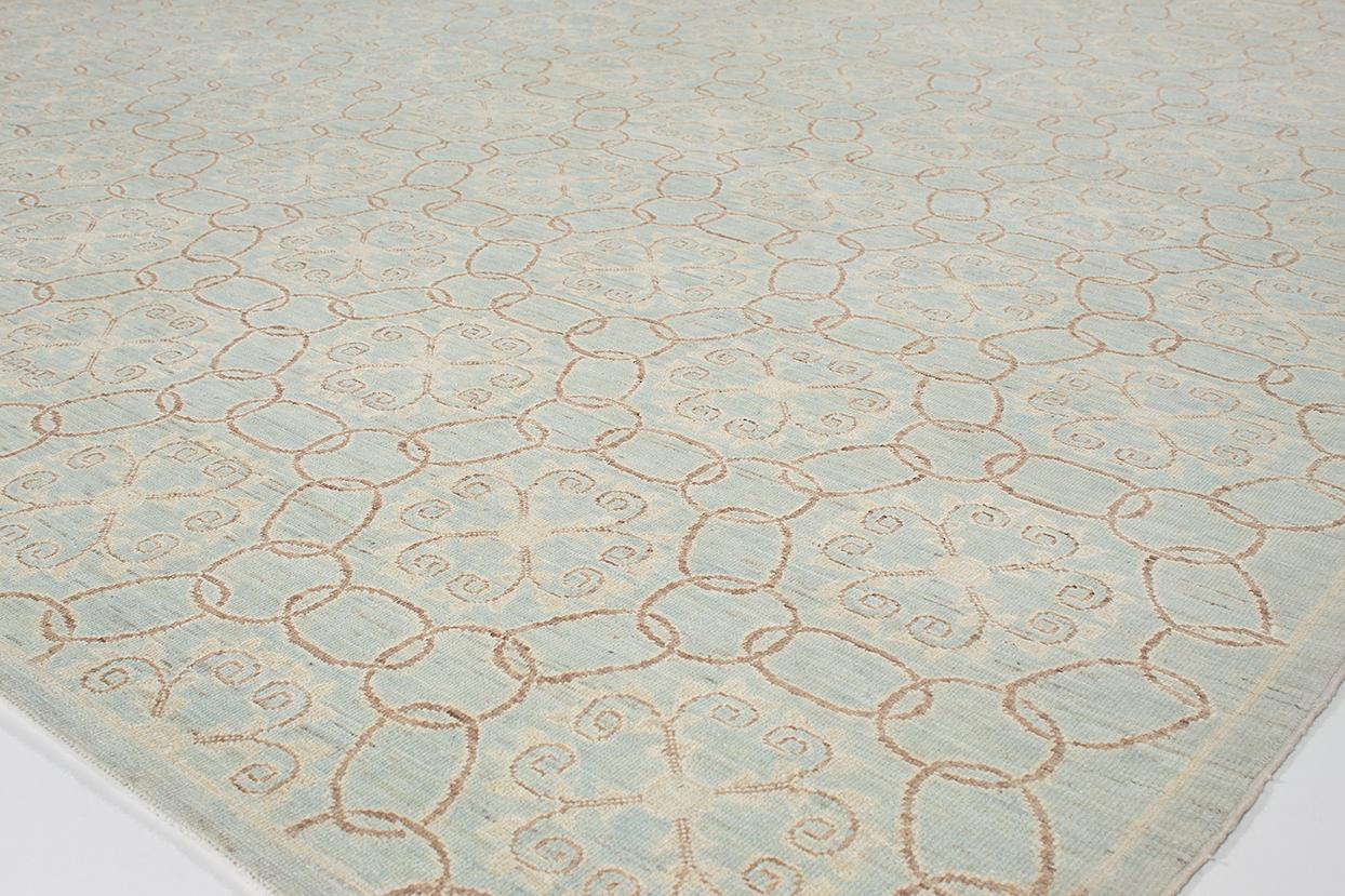 Zeitgenössischer handgeknüpfter Teppich mit skurrilem Muster (Handgeknüpft) im Angebot