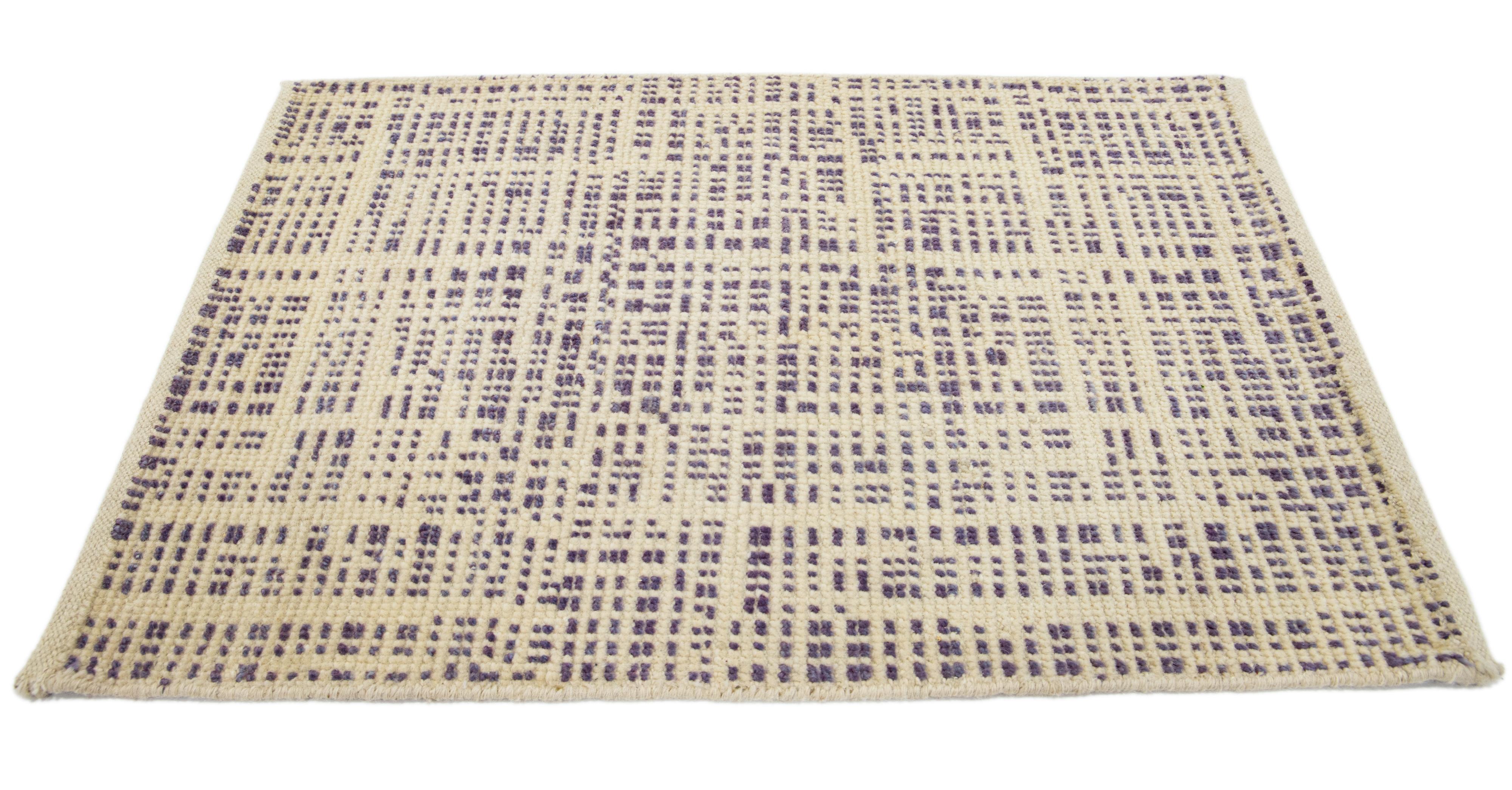Apadana's Modern custom wool rug. Custom sizes and colors made-to-order. 

Material: Wool 
Techniques: Hand-Knotted
Style: Modern
Lead time: Approx. 15-16 wks available 
Colors: As shown, other custom colors are available. 
Origen: