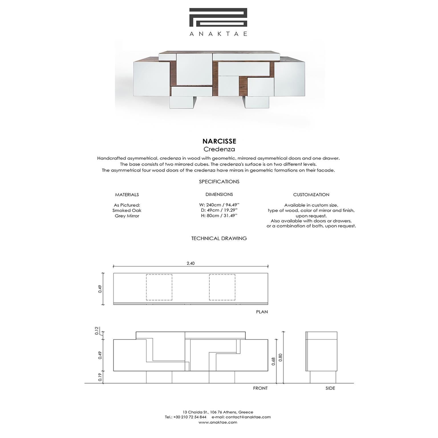 Contemporary Handmade Asymmetrical Buffet 