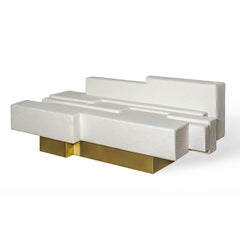 Contemporary Handmade Asymmetrical "Theron" Sofa in Geometric Layers by Anaktae