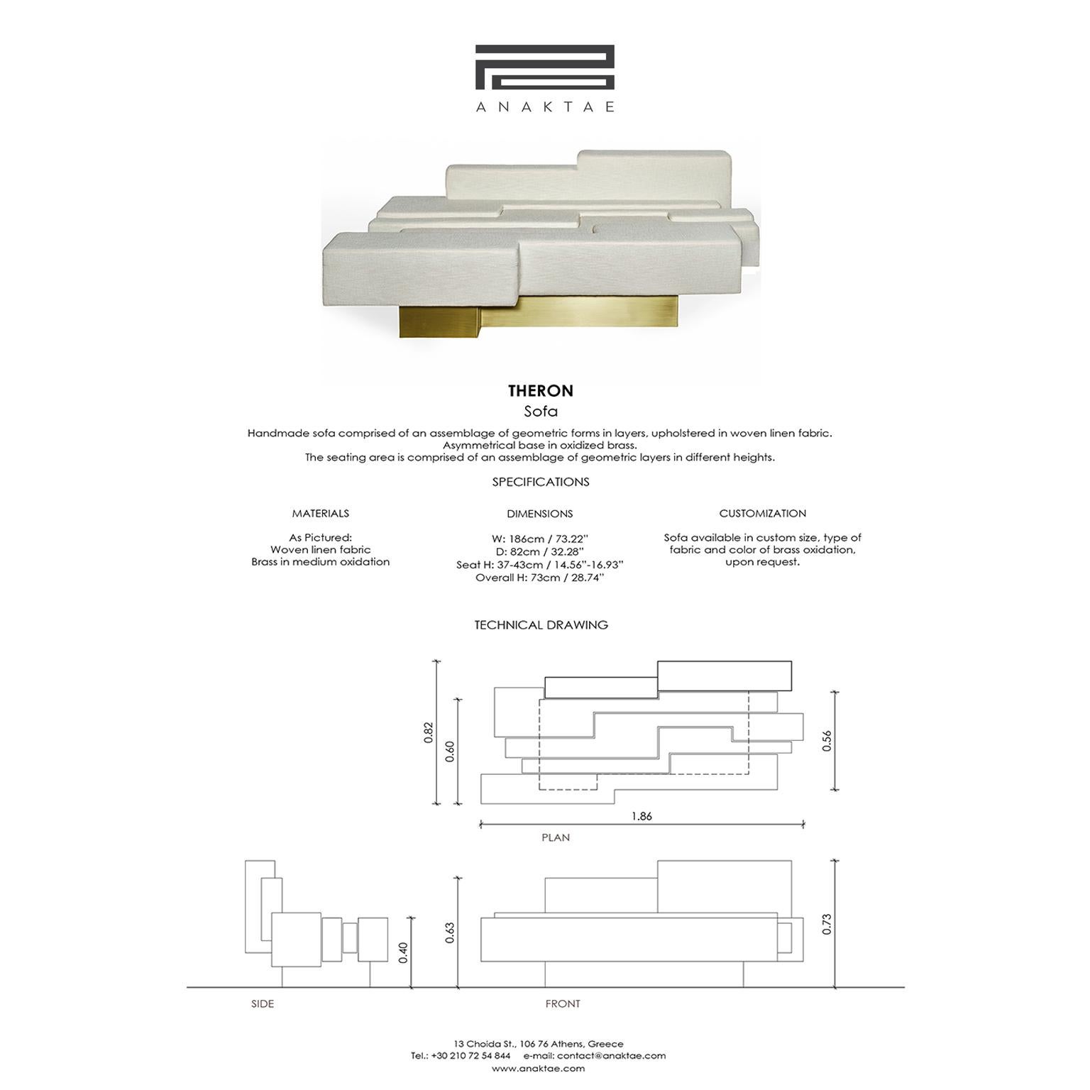 Zeitgenössisches handgefertigtes asymmetrisches Sofa 