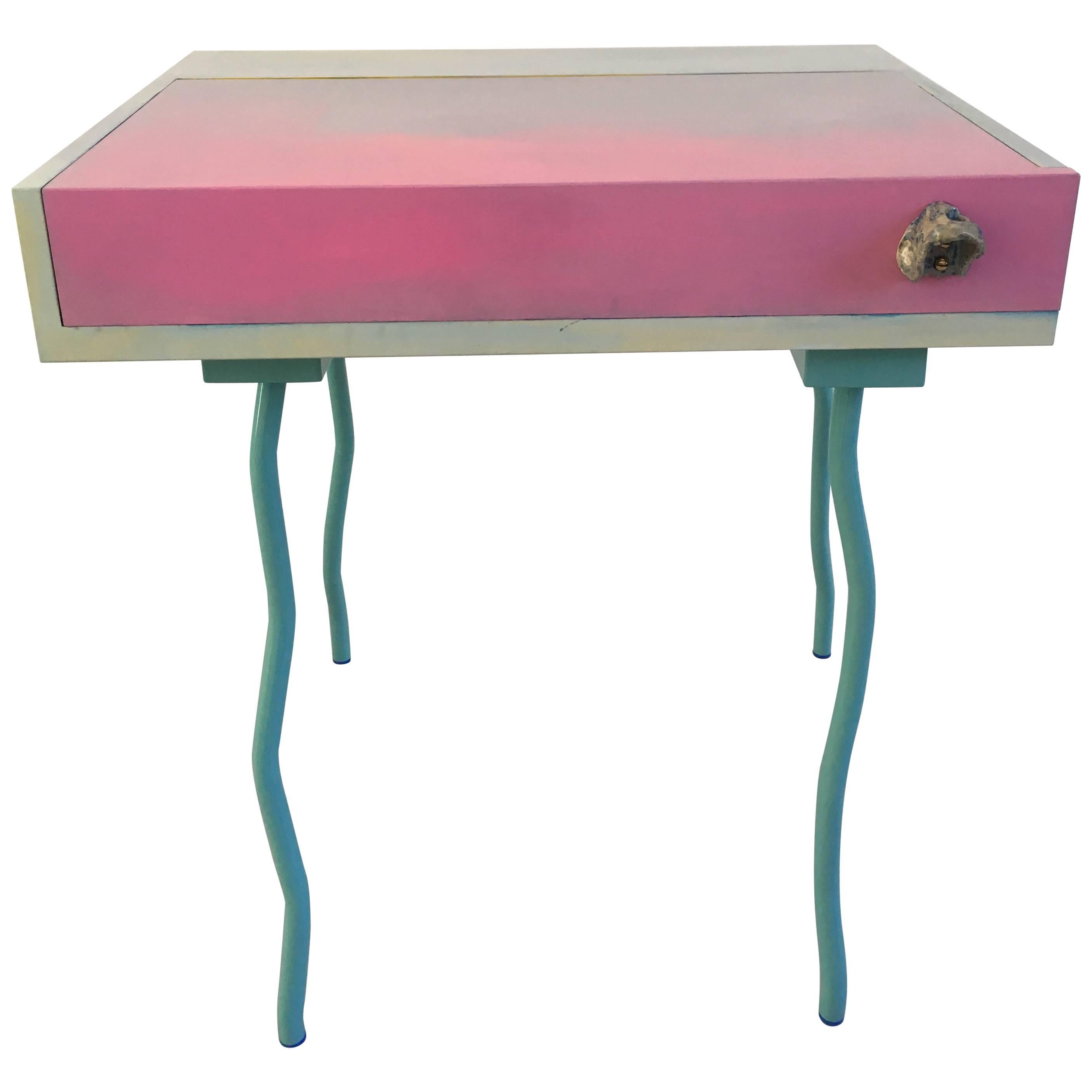 Contemporary Handmade Blue and Pink Bureau Desk by Superpoly
