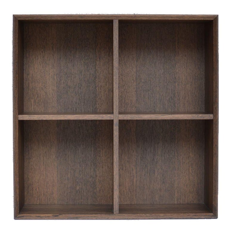 Contemporary Handmade Bookcase in Stained Oak with Brass ...