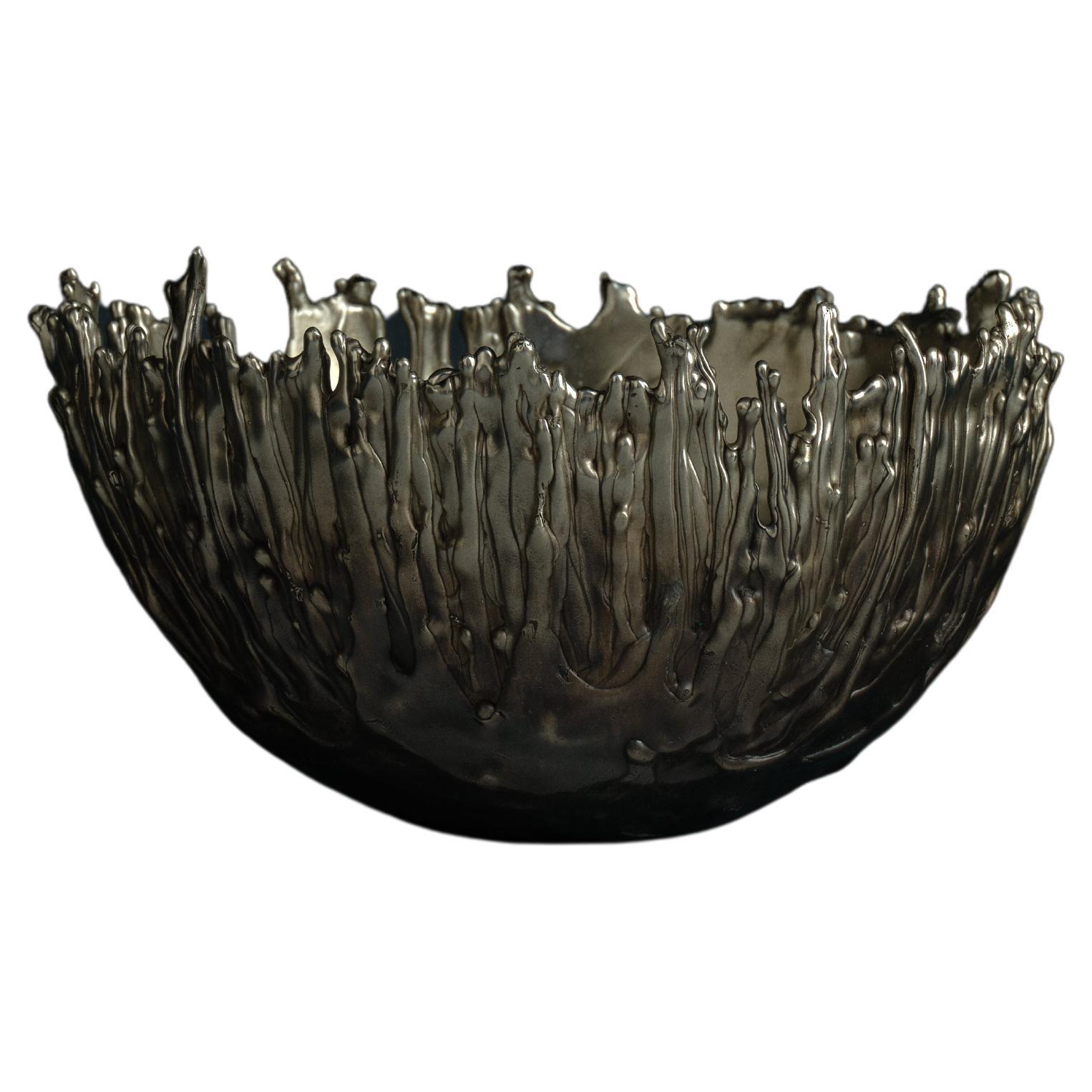 Contemporary, Handmade Bronze Gravity Bowl Small by William Guillon For Sale