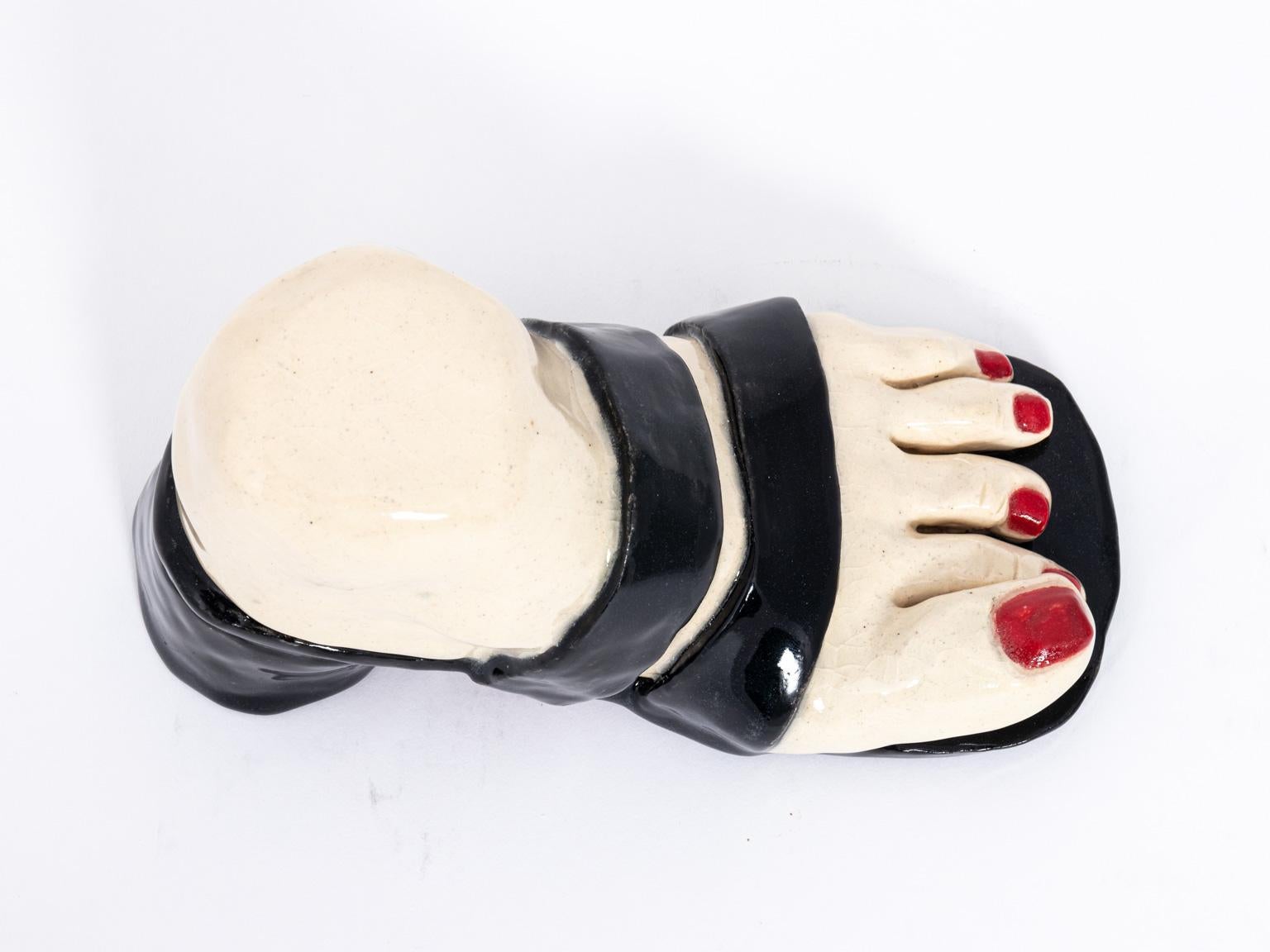 Painted Contemporary Handmade Ceramic Foot For Sale