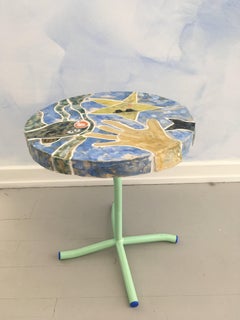 Contemporary Handmade Ceramic Tile Side Table